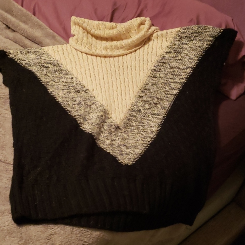 F21 sweater cream/gray/black